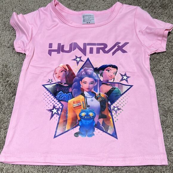 Kpop Demon Hunters Huntrix Tee Shirt Pink Toddler Girl 2T -3T - Picture 2 of 2